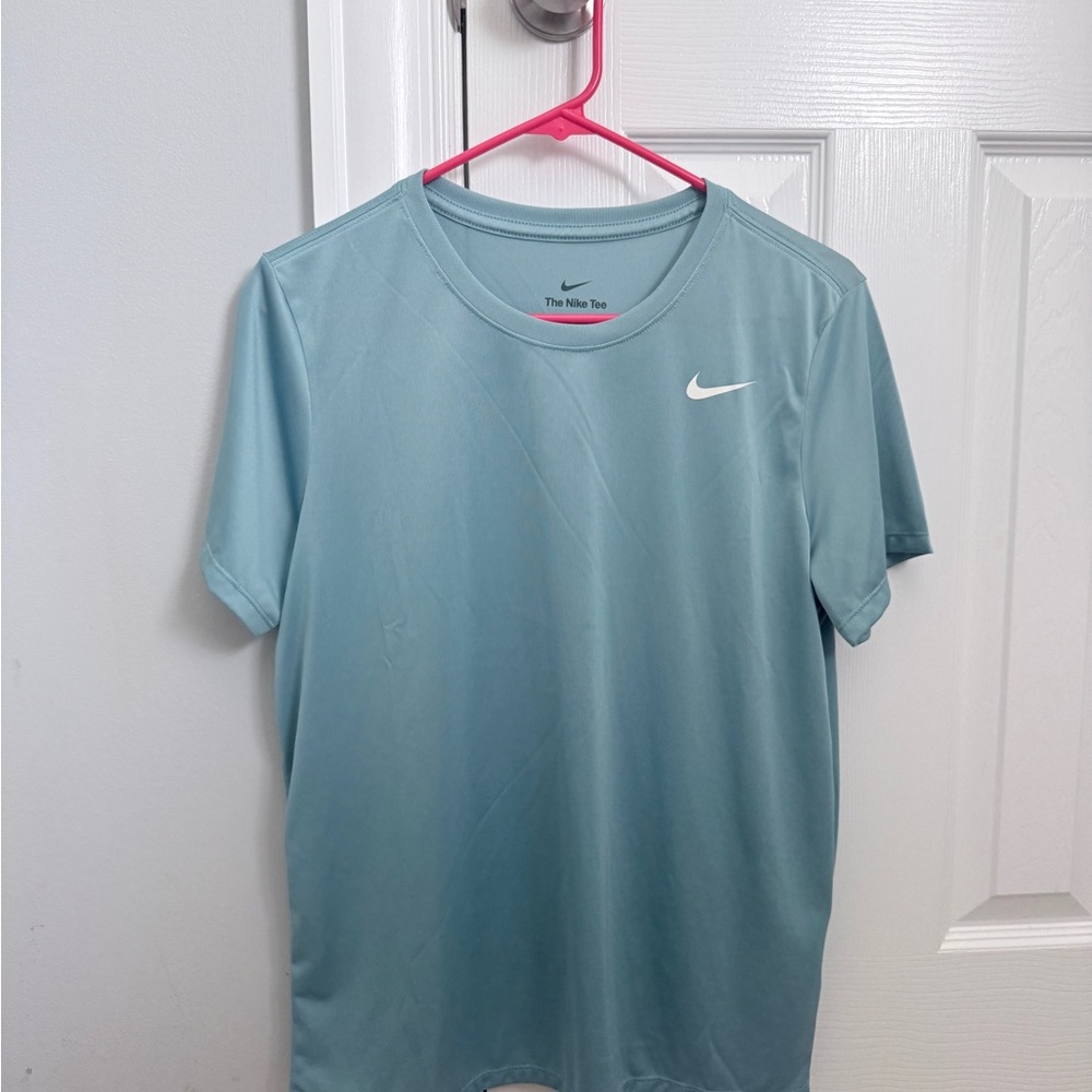Nike Light Blue Dri-FIT Crew Tee with White Swoosh